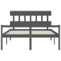 vidaXL Massivholzbett mit Kopfteil Grau 160x200 cm vidaXL Massivholzbett mit Kopfteil Grau 160x200 cm