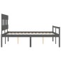 vidaXL Massivholzbett mit Kopfteil Grau 160x200 cm vidaXL Massivholzbett mit Kopfteil Grau 160x200 cm