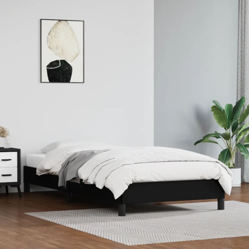 Bettgestell Schwarz 90x200 cm Kunstleder Bettgestell Schwarz 90x200 cm Kunstleder