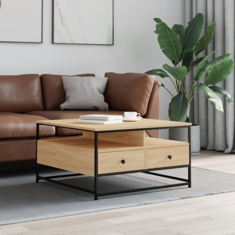 vidaXL Couchtisch Sonoma-Eiche 80x80x45 cm Holzwerkstoff vidaXL Couchtisch Sonoma-Eiche 80x80x45 cm Holzwerkstoff