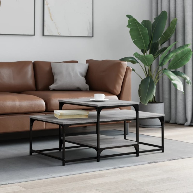 vidaXL Couchtisch Grau Sonoma 102x60x45 cm Holzwerkstoff vidaXL Couchtisch Grau Sonoma 102x60x45 cm Holzwerkstoff