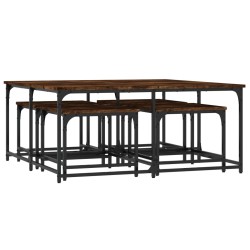 vidaXL Satztische 5 Stk. Räuchereiche Holzwerkstoff
