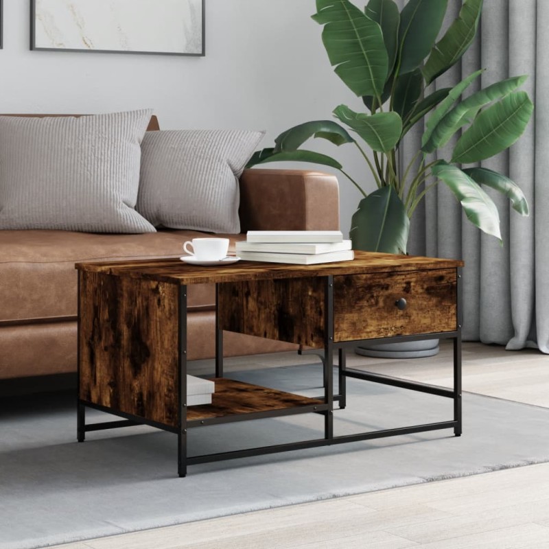 vidaXL Couchtisch Räuchereiche 85,5x51x45 cm Holzwerkstoff vidaXL Couchtisch Räuchereiche 85,5x51x45 cm Holzwerkstoff