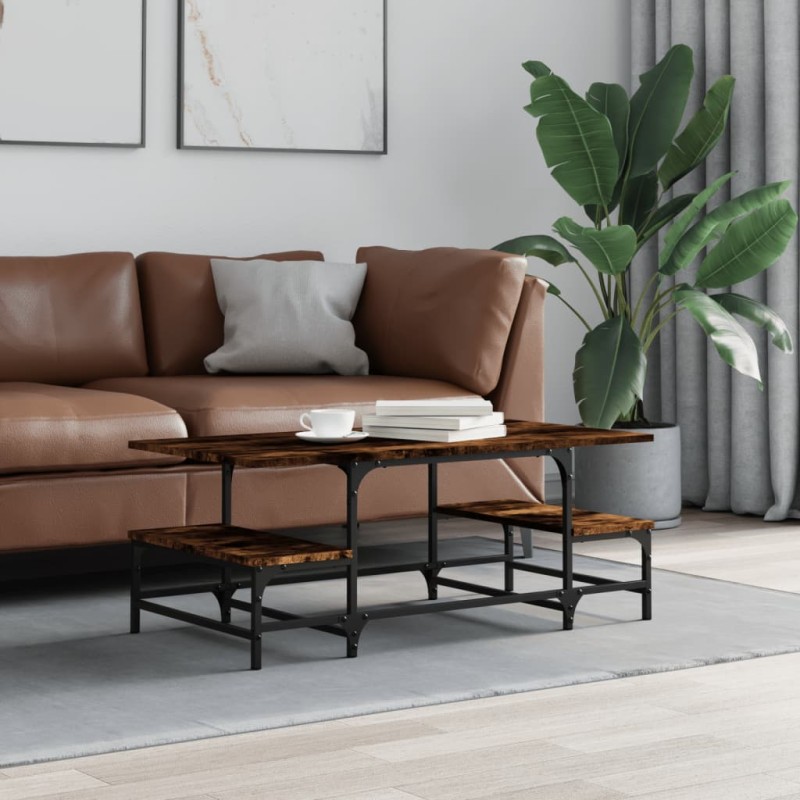 vidaXL Couchtisch Räuchereiche 100x50,5x40 cm Holzwerkstoff vidaXL Couchtisch Räuchereiche 100x50,5x40 cm Holzwerkstoff