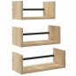 vidaXL 3-tlg. Wandregal-Set mit Stangen Sonoma-Eiche Holzwerkstoff vidaXL 3-tlg. Wandregal-Set mit Stangen Sonoma-Eiche Holzwerkstoff