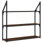 vidaXL Wandregal 3 Fächer Braun Eiche-Optik 80x21x78,5cm Holzwerkstoff vidaXL Wandregal 3 Fächer Braun Eiche-Optik 80x21x78,5cm Holzwerkstoff