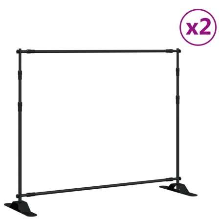 vidaXL Hintergrundstative 2 Stk. Schwarz 254x243 cm Stahl