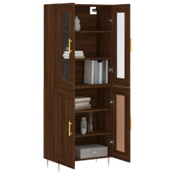 Highboard Braun Eichen-Optik 69,5x34x180 cm Holzwerkstoff