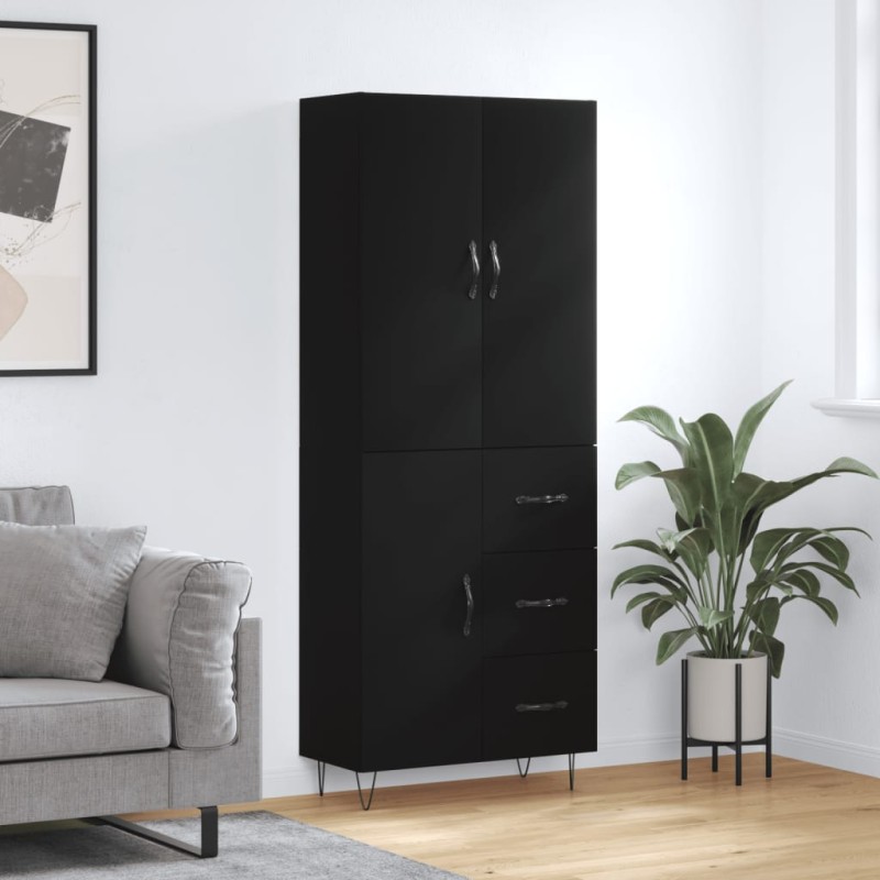 vidaXL Highboard Schwarz 69,5x34x180 cm Holzwerkstoff vidaXL Highboard Schwarz 69,5x34x180 cm Holzwerkstoff
