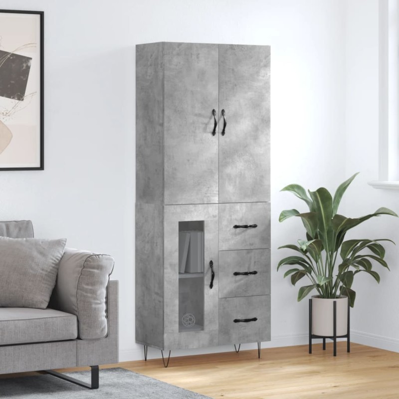 vidaXL Highboard Betongrau 69,5x34x180 cm Holzwerkstoff vidaXL Highboard Betongrau 69,5x34x180 cm Holzwerkstoff