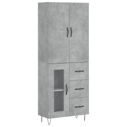 vidaXL Highboard Betongrau 69,5x34x180 cm Holzwerkstoff