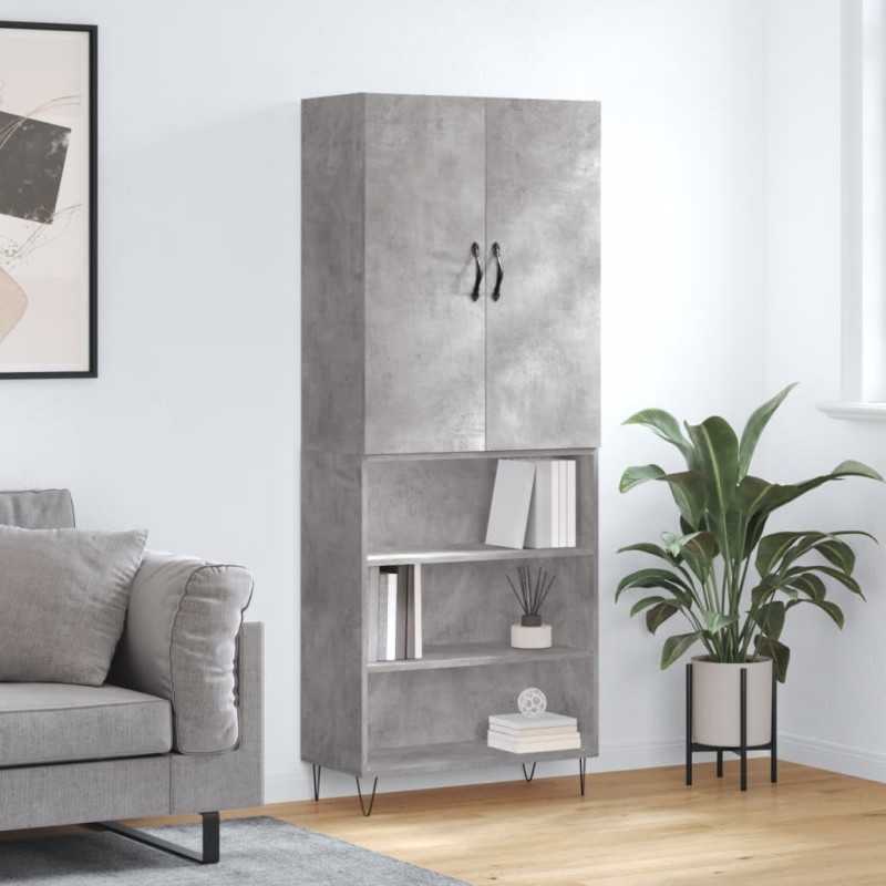 vidaXL Highboard Betongrau 69,5x34x180 cm Holzwerkstoff vidaXL Highboard Betongrau 69,5x34x180 cm Holzwerkstoff