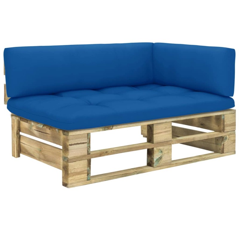 vidaXL Garten-Ecksofa aus Paletten Grün Imprägniertes Kiefernholz vidaXL Garten-Ecksofa aus Paletten Grün Imprägniertes Kiefernholz