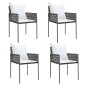 vidaXL Gartenstühle mit Kissen 4 Stk. Braun 54x61x83 cm Poly Rattan vidaXL Gartenstühle mit Kissen 4 Stk. Braun 54x61x83 cm Poly Rattan
