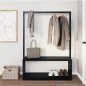 vidaXL Kleiderständer mit Schuhablage Schwarz 113x40x157,5 cm