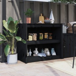 vidaXL Outdoor-Küchenschrank Schwarz 106x55x92 cm Massivholz Kiefer