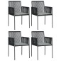 vidaXL Gartenstühle mit Kissen 4 Stk. Schwarz 54x60,5x83,5 cm vidaXL Gartenstühle mit Kissen 4 Stk. Schwarz 54x60,5x83,5 cm