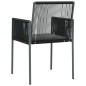 vidaXL Gartenstühle mit Kissen 4 Stk. Schwarz 54x60,5x83,5 cm vidaXL Gartenstühle mit Kissen 4 Stk. Schwarz 54x60,5x83,5 cm
