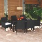 vidaXL 7-tlg. Garten-Essgruppe mit Kissen Poly Rattan Schwarz vidaXL 7-tlg. Garten-Essgruppe mit Kissen Poly Rattan Schwarz