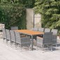 vidaXL 11-tlg. Garten-Essgruppe Poly Rattan Grau vidaXL 11-tlg. Garten-Essgruppe Poly Rattan Grau