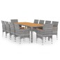 vidaXL 11-tlg. Garten-Essgruppe Poly Rattan Grau vidaXL 11-tlg. Garten-Essgruppe Poly Rattan Grau