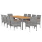 vidaXL 11-tlg. Garten-Essgruppe Poly Rattan Grau vidaXL 11-tlg. Garten-Essgruppe Poly Rattan Grau