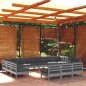 vidaXL 13-tlg. Garten-Lounge-Set mit Kissen Grau Kiefer Massivholz vidaXL 13-tlg. Garten-Lounge-Set mit Kissen Grau Kiefer Massivholz