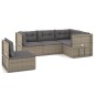 vidaXL 5-tlg. Garten-Lounge-Set mit Kissen Grau Poly Rattan vidaXL 5-tlg. Garten-Lounge-Set mit Kissen Grau Poly Rattan