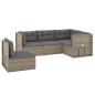 vidaXL 5-tlg. Garten-Lounge-Set mit Kissen Grau Poly Rattan vidaXL 5-tlg. Garten-Lounge-Set mit Kissen Grau Poly Rattan