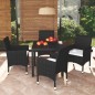 vidaXL 5-tlg. Garten-Essgruppe mit Kissen Poly Rattan Schwarz vidaXL 5-tlg. Garten-Essgruppe mit Kissen Poly Rattan Schwarz