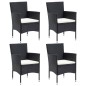 vidaXL 5-tlg. Garten-Essgruppe mit Kissen Poly Rattan Schwarz vidaXL 5-tlg. Garten-Essgruppe mit Kissen Poly Rattan Schwarz