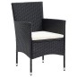 vidaXL 5-tlg. Garten-Essgruppe mit Kissen Poly Rattan Schwarz vidaXL 5-tlg. Garten-Essgruppe mit Kissen Poly Rattan Schwarz