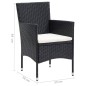 vidaXL 5-tlg. Garten-Essgruppe mit Kissen Poly Rattan Schwarz vidaXL 5-tlg. Garten-Essgruppe mit Kissen Poly Rattan Schwarz