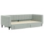 vidaXL Tagesbett Ausziehbar mit Schubladen Hellgrau 90x200 cm Samt vidaXL Tagesbett Ausziehbar mit Schubladen Hellgrau 90x200 cm Samt