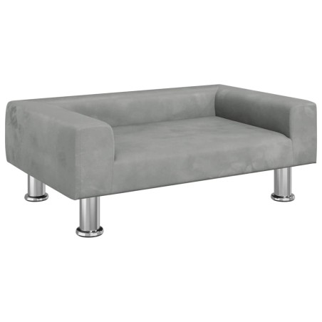 vidaXL Kindersofa Hellgrau 70x45x26,5 cm Samt