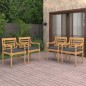 vidaXL Batavia-Stühle 4 Stk. mit Kissen Massivholz Teak vidaXL Batavia-Stühle 4 Stk. mit Kissen Massivholz Teak