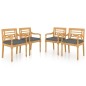 vidaXL Batavia-Stühle 4 Stk. mit Kissen Massivholz Teak vidaXL Batavia-Stühle 4 Stk. mit Kissen Massivholz Teak