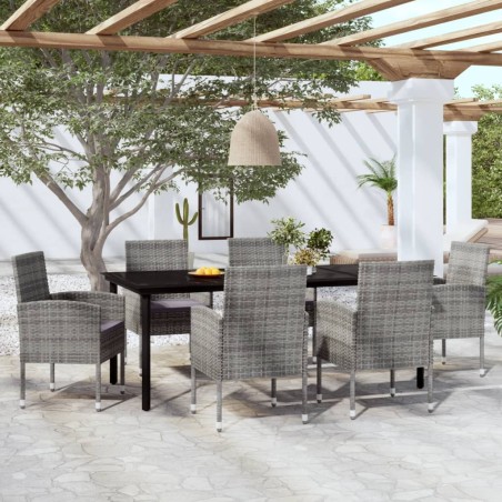 vidaXL 7-tlg. Garten-Essgruppe Anthrazit