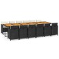 vidaXL 13-tlg. Garten-Essgruppe mit Kissen Poly Rattan Schwarz vidaXL 13-tlg. Garten-Essgruppe mit Kissen Poly Rattan Schwarz