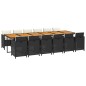 vidaXL 13-tlg. Garten-Essgruppe mit Kissen Poly Rattan Schwarz vidaXL 13-tlg. Garten-Essgruppe mit Kissen Poly Rattan Schwarz