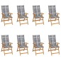 vidaXL Garten-Liegestühle mit Kissen 8 Stk. Massivholz Teak vidaXL Garten-Liegestühle mit Kissen 8 Stk. Massivholz Teak
