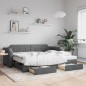 vidaXL Tagesbett Ausziehbar mit Schubladen Dunkelgrau 90x200 cm Stoff vidaXL Tagesbett Ausziehbar mit Schubladen Dunkelgrau 90x200 cm Stoff