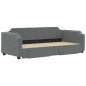 vidaXL Tagesbett Ausziehbar mit Schubladen Dunkelgrau 90x200 cm Stoff vidaXL Tagesbett Ausziehbar mit Schubladen Dunkelgrau 90x200 cm Stoff