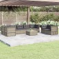 vidaXL 8-tlg. Garten-Lounge-Set mit Kissen Grau Poly Rattan vidaXL 8-tlg. Garten-Lounge-Set mit Kissen Grau Poly Rattan