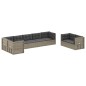vidaXL 8-tlg. Garten-Lounge-Set mit Kissen Grau Poly Rattan vidaXL 8-tlg. Garten-Lounge-Set mit Kissen Grau Poly Rattan