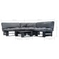 vidaXL 4-tlg. Garten-Lounge-Set aus Paletten mit Grauen Kissen Holz vidaXL 4-tlg. Garten-Lounge-Set aus Paletten mit Grauen Kissen Holz