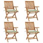 vidaXL Klappbare Gartenstühle mit Kissen 4 Stk. Massivholz Teak vidaXL Klappbare Gartenstühle mit Kissen 4 Stk. Massivholz Teak