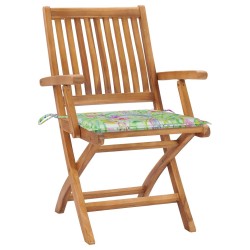 vidaXL Klappbare Gartenstühle mit Kissen 4 Stk. Massivholz Teak