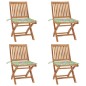 vidaXL Klappbare Gartenstühle mit Kissen 4 Stk. Massivholz Teak vidaXL Klappbare Gartenstühle mit Kissen 4 Stk. Massivholz Teak