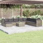 vidaXL 9-tlg. Garten-Lounge-Set mit Kissen Grau Poly Rattan vidaXL 9-tlg. Garten-Lounge-Set mit Kissen Grau Poly Rattan